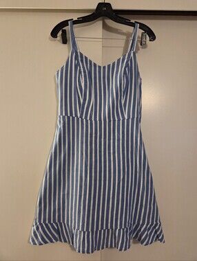 Old Navy Blue and White Striped Mini Dress